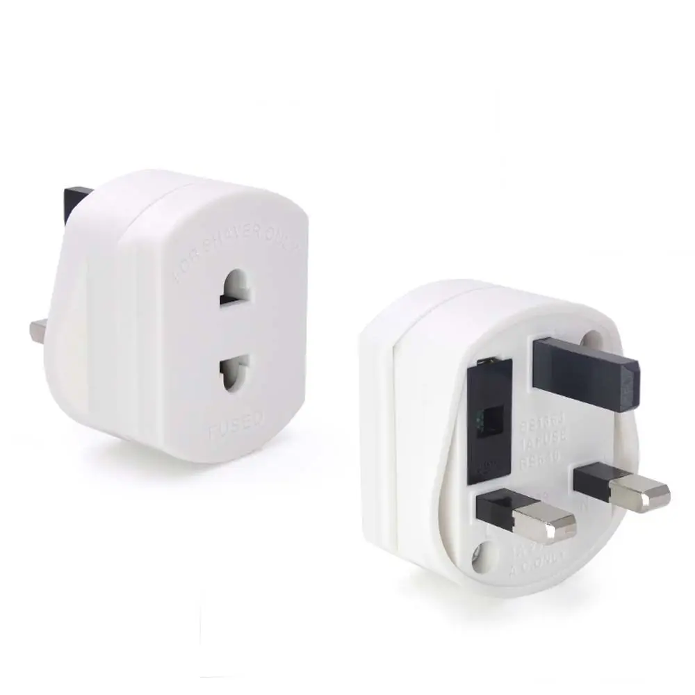 2 Round Pin Socket EU 2 Pin To 3 Pin UK Power Plug Adapter Plug Converter EU To UK Plug EU to UK Socket Adapter UK Plug Adapter
