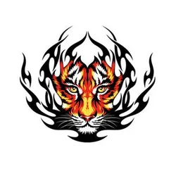 Jpct Car Stickers Funny Tiger Flame Creative Auto Motorcycle Accessories Waterproof PVC Decals For Car Decoration