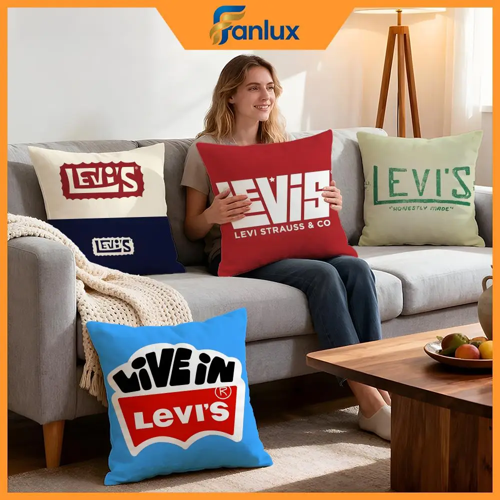 Marke: Levi's Kissenbezug, 4 Stück, dekorative Bezüge, weicher Kissenbezug für Sofa, Couch, Dekoration, 40 x 40, 45 x 45 Kissenbezüge