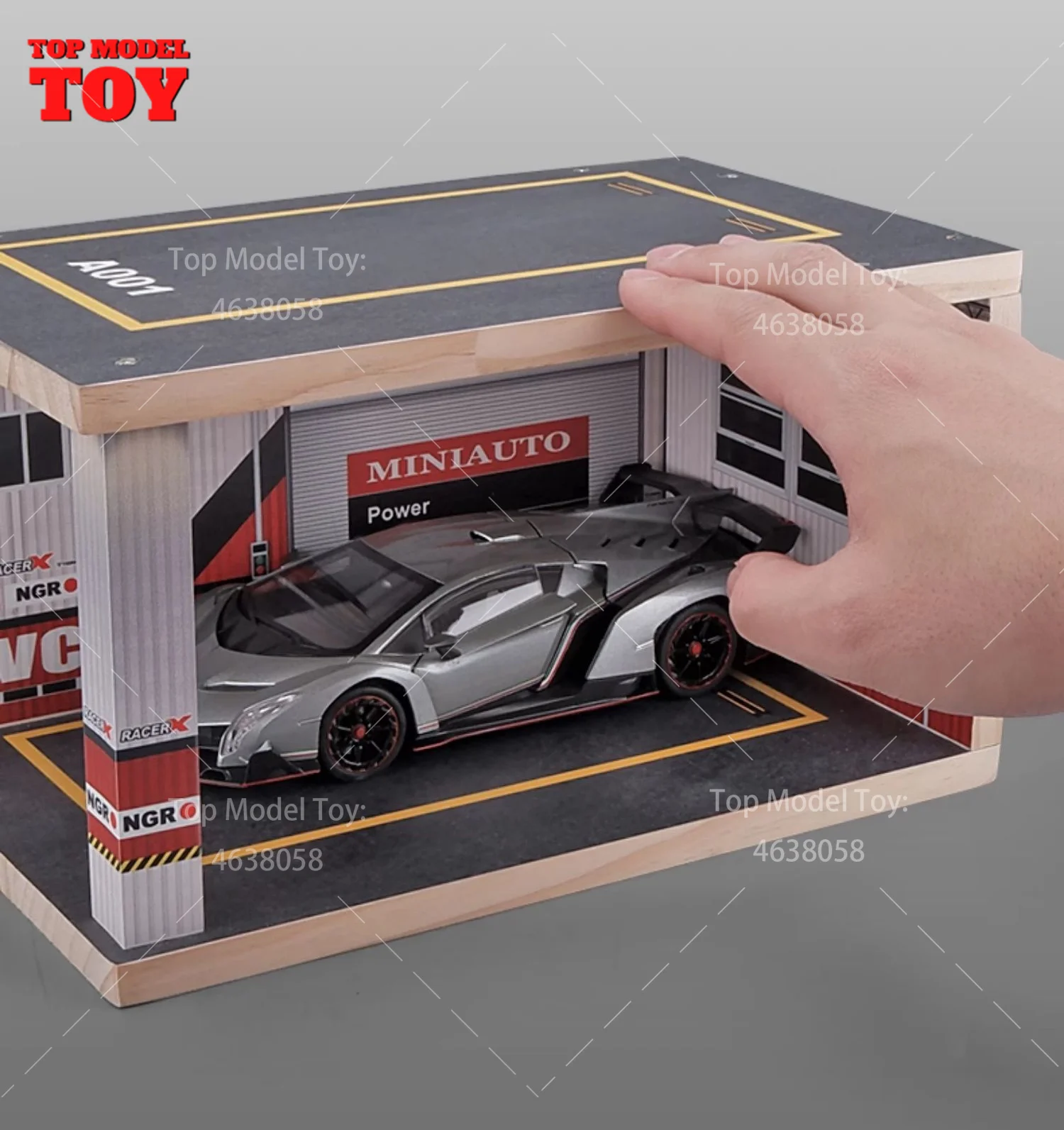 1/24 Scale Parking Lot Model 27x17x16cm Simulate Miniature Scene with Lighting Underground Cars Display Box for Fans