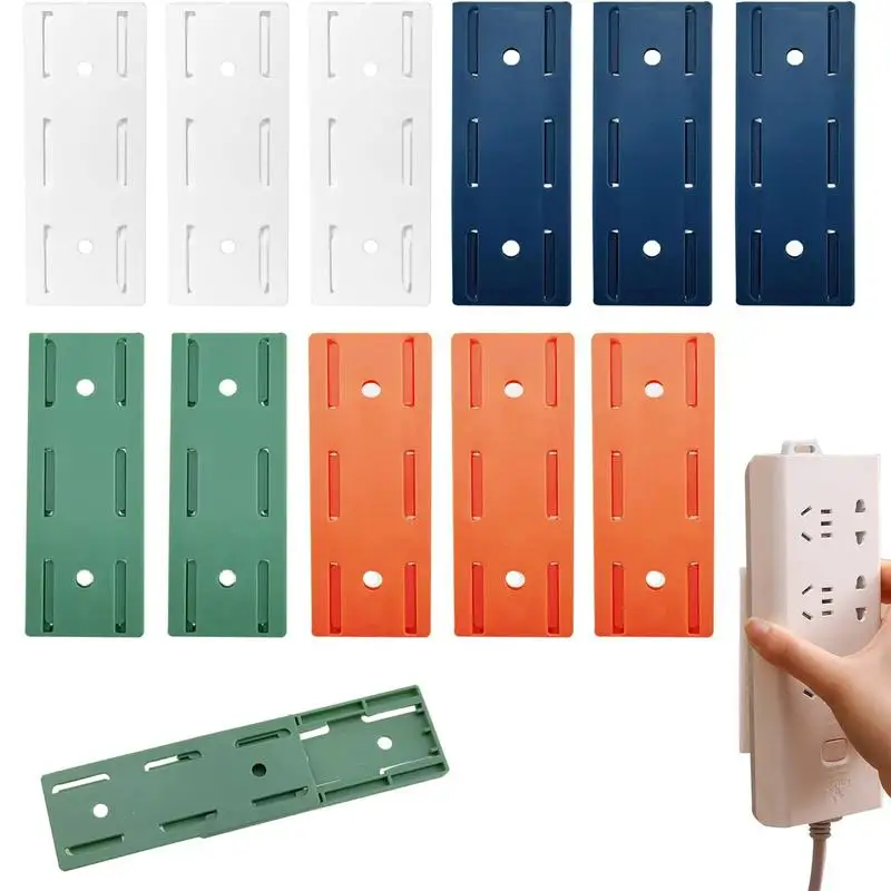 4 Counts Self Adhesive Power Strip Holder, No need to punch holes Desktop Socket Fixer for Home Office Cable Management