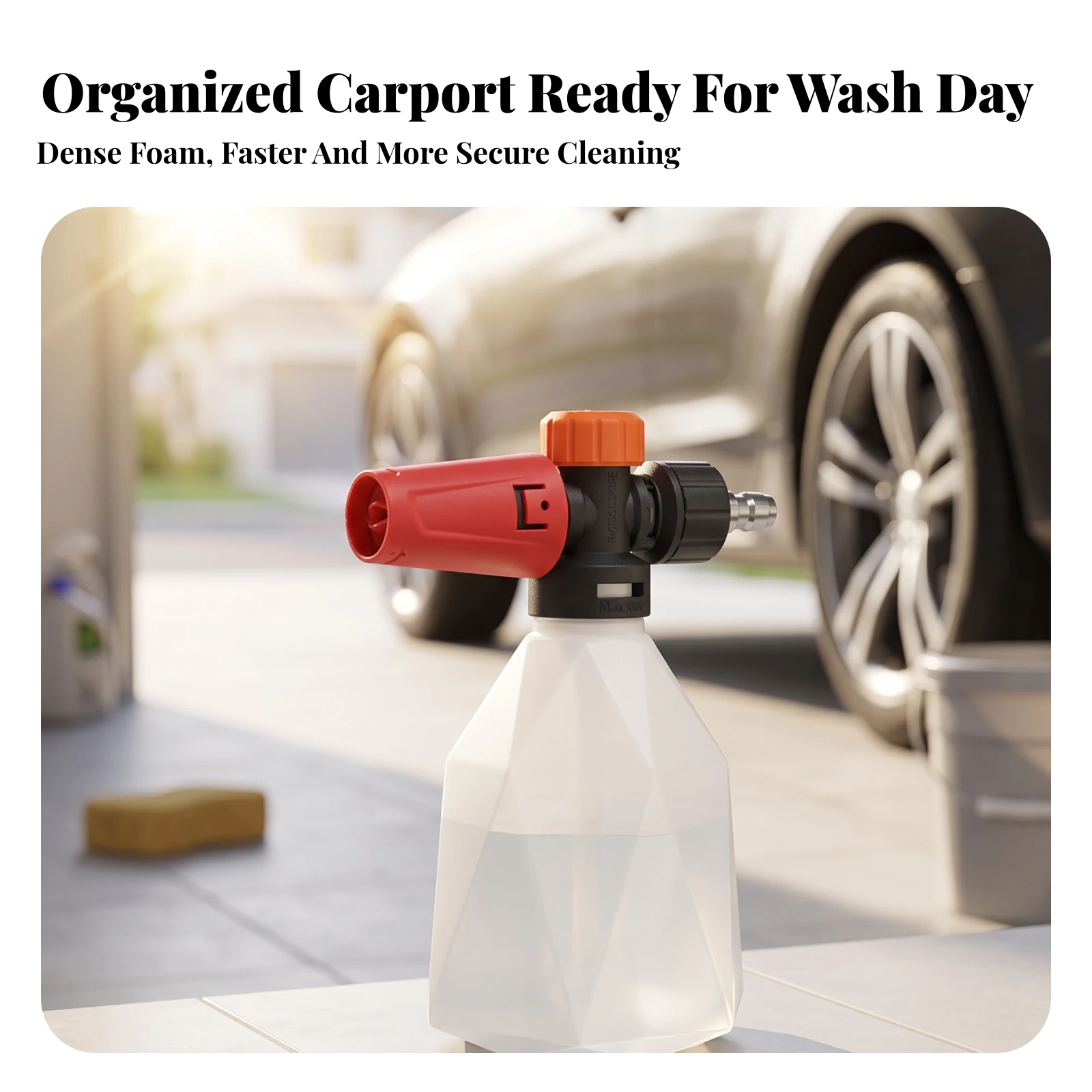 Pressure Washer Adjustable Foam Sprayer Translucent for Car Owners, Vehicle Detailing