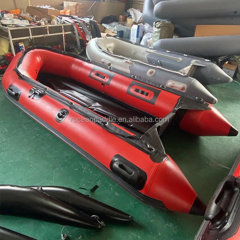 Stock CE Certified 1-4 Person Thick PVC Inflatable Boat Portable Lightweight Foldable Fishing Small Inflatable Dinghy