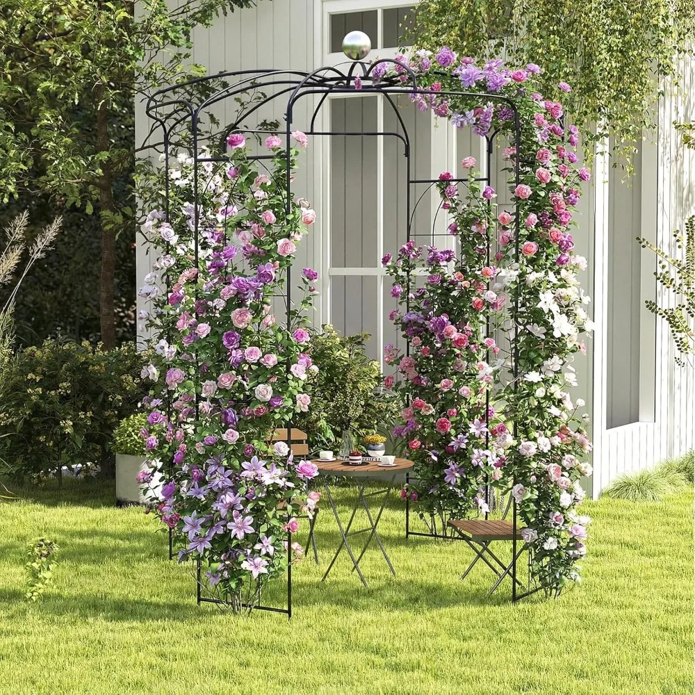 

Birdcage Shape Garden Arbor, 112" Tall Heavy Duty Gazebo with For Climbing Plants, Outdoor Arch Pergola Pavilion, Customized