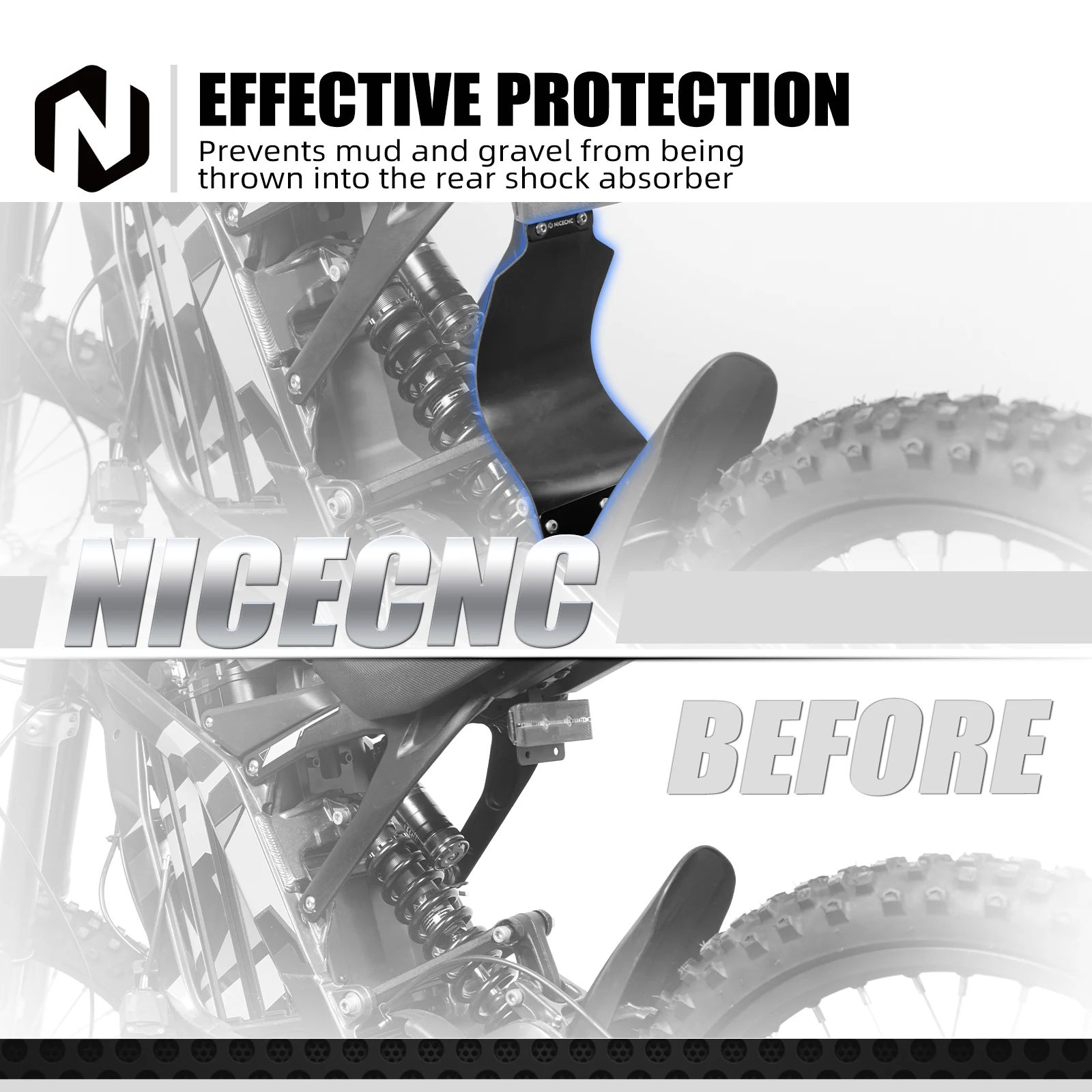 NICECNC Rear Shock Fender Mud Guard Protector For Surron light bee X light bee S L1E Segway X160 Segway X260 Sur-ron Bike Parts