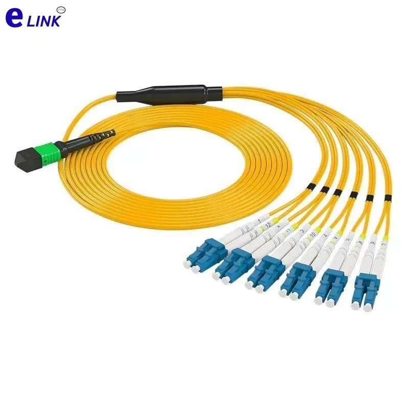 

12 core MPO-6DLC patchcord 1mtr SM MM female MTP fiber breakout MTP Type B 12 core ftth jumper optic patch lead ftthELINK