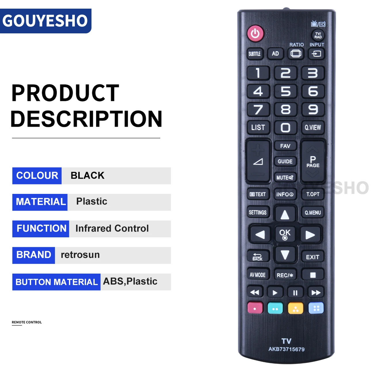 Controle remoto para L-G TV, AKB73715679, AKB74475480, 42LB550, 55LB561, 60LB561, 60PB560, 32LH500D, 32LH501C, 43LH500T, 43LH501C, Novo