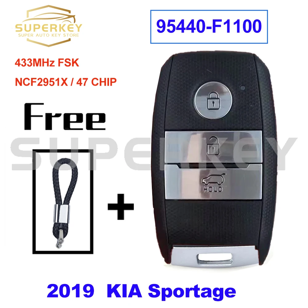 

SUPERKEY For 2019 Kia Sportage 95440-DF1100Keyless Smart Car Key 433MHz FSK NCF2951X HITAG 3 47 Chip