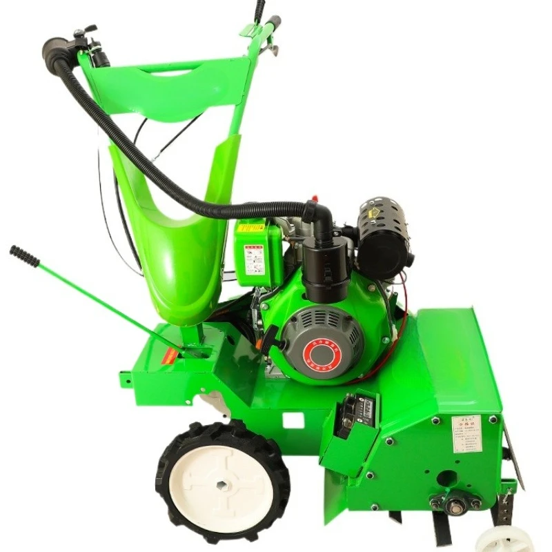Micro-tillage lawn mower Small household cultivated land rotary tiller Hard ground tiller New four-wheel drive diesel