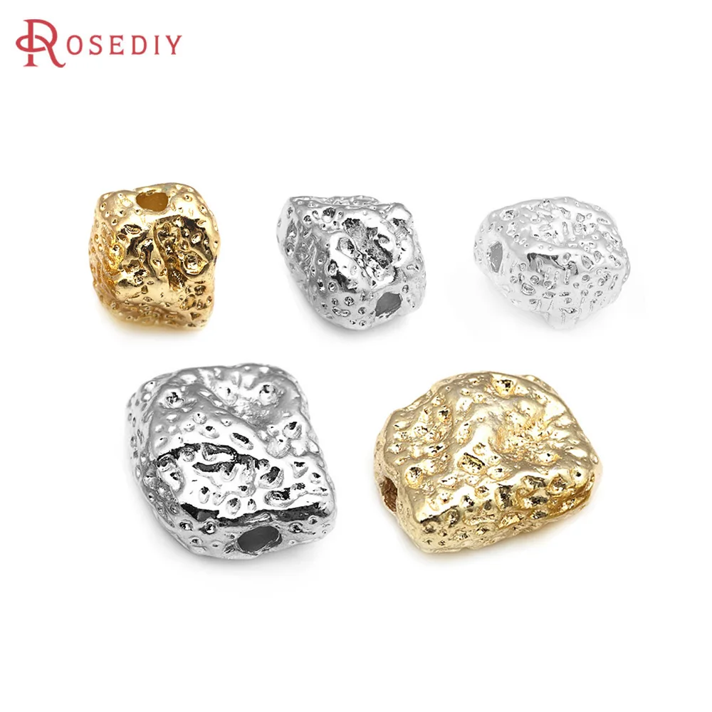 18K Gold Color Brass Irregular Necklaces Bracelets Spacer Beads High Quality Jewelry Accessories Making Rosediy official-website