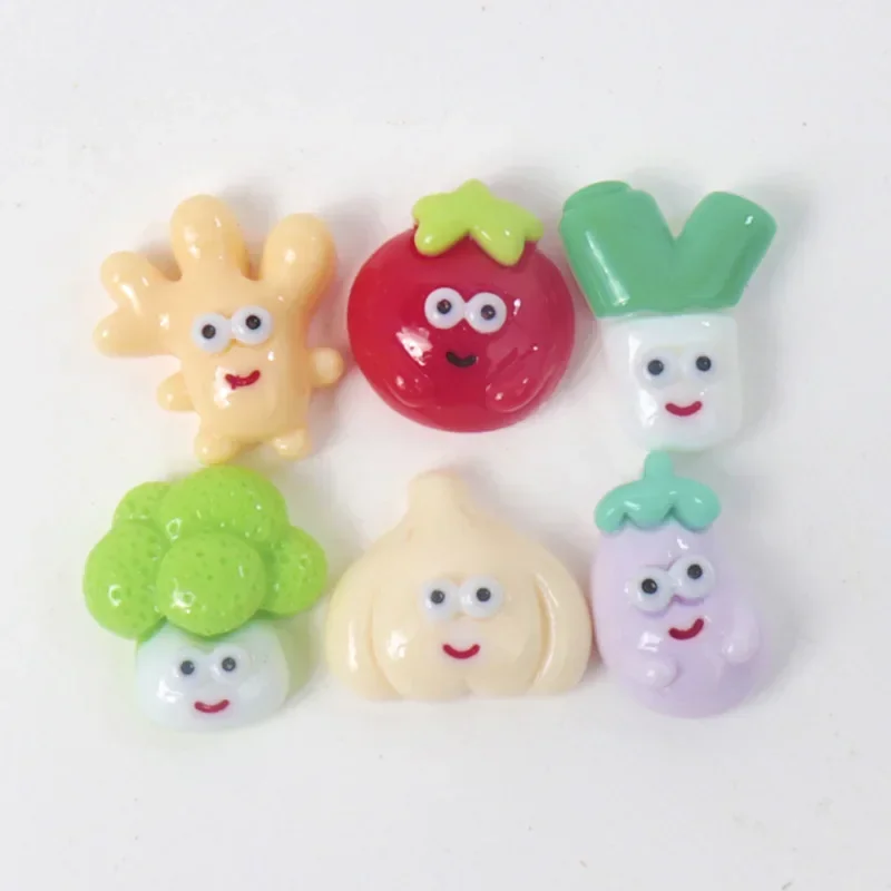 

20/100PC Mini Resin Accessories Material Brightening Vegetable Tomato Eggplant DIY Children's Hair Clip Handmade Home Decoration