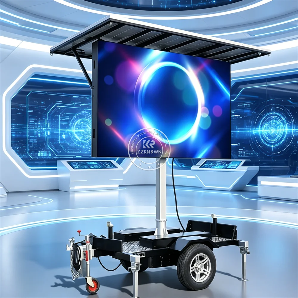 Mobile Outdoor Solar LED Advertising Trailer Billboard Screen Truck Digital Display Trailer Event Promotion Use
