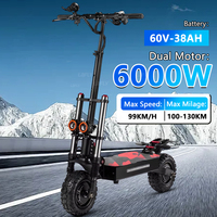 BOYUEDA S3 E-Scooter 6000W Dual Motor 60V 38AH Lithium Battery Off-road Scooters Electric 11Inch City Folding Electric Scooter