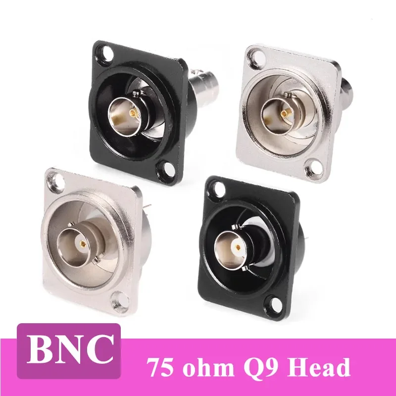 BNC Connector Gold-plated D-type 75 ohm Docking Q9 Female Head 86 Panel Installation BNC Welding SDI Video Coaxial Socket Seat