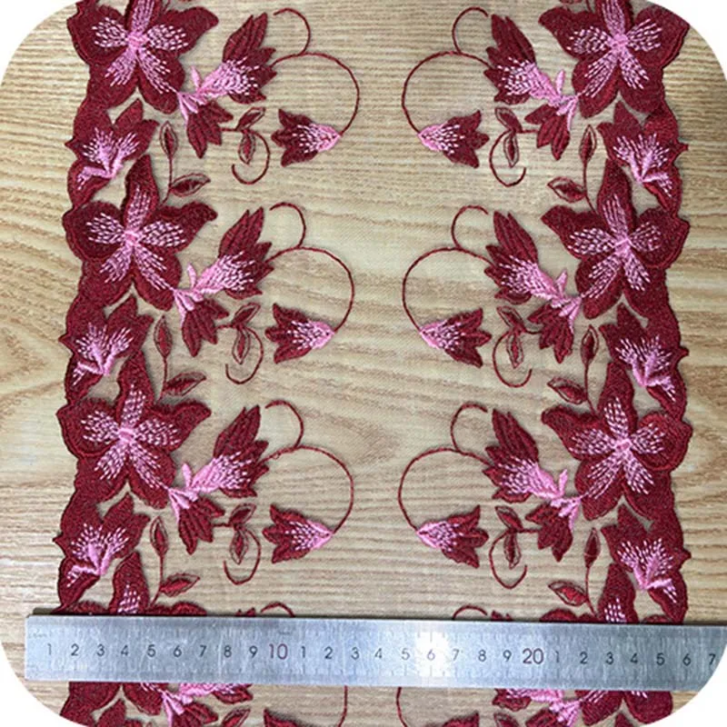 

20Yards Bilateral Floral Mesh Lace Trim DIY Lingerie Sewing Accessories Floral Embroidered Net Lace for Bra Dress