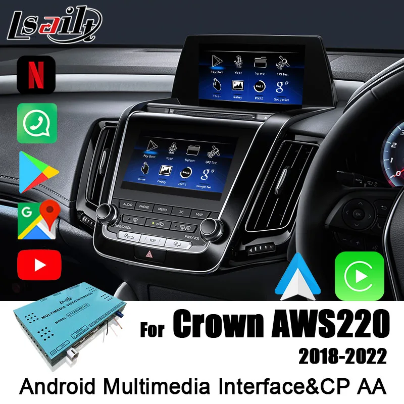 Lsailt 8+128G Android Multimedia Video Interface Integrated Wireless CP AA for 2018-2022 Toyota Crown 15th Generation AWS220