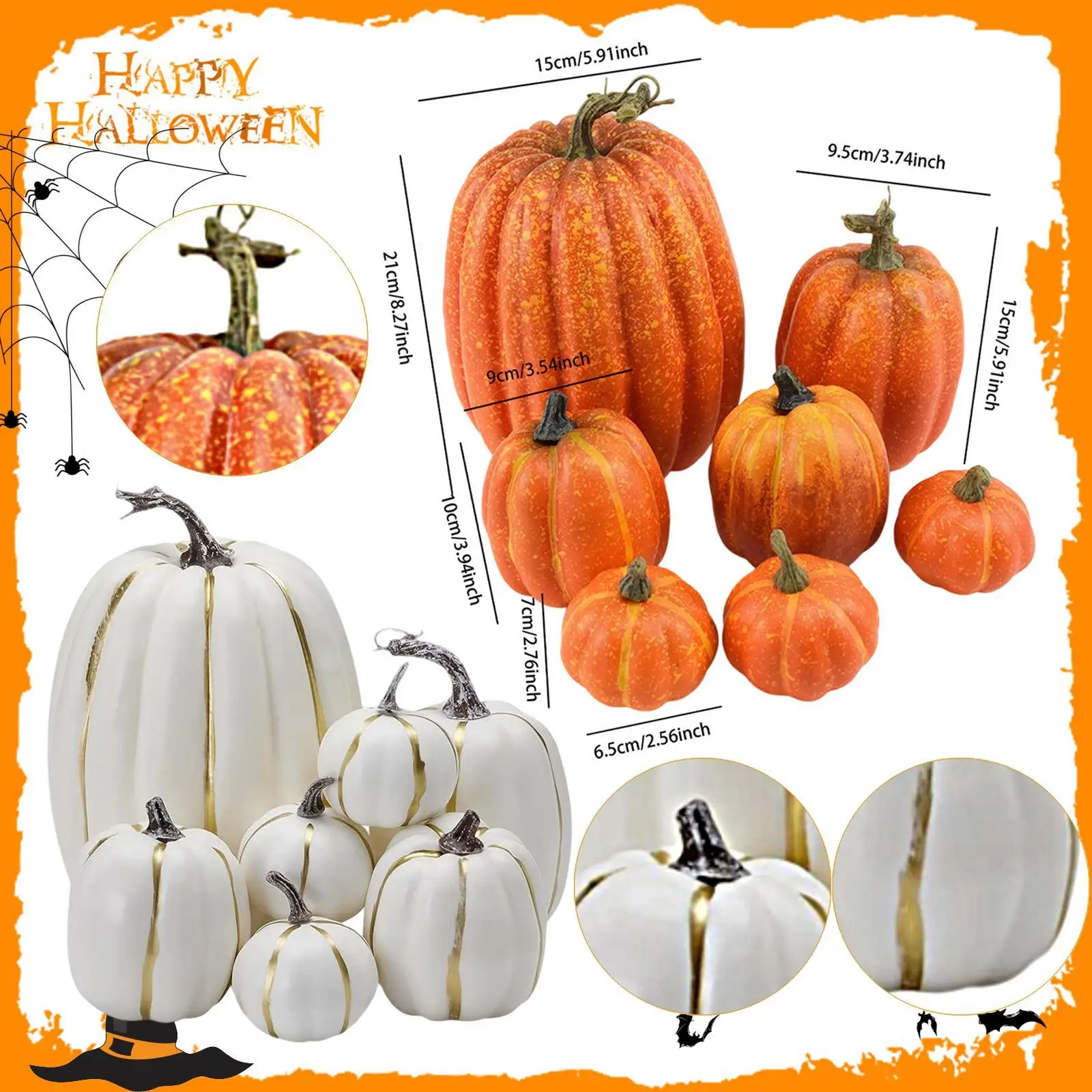 7x زينة مهرجان القرع الاصطناعي لمطبخ عطلة المزرعة #6