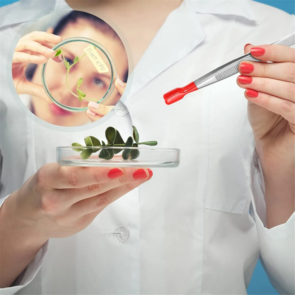 Pinzas de 4 piezas con puntas de goma, juego de pinzas recubiertas de PVC, pinzas de punta recta/plana de goma, pinzas dobladas, color rojo CALIENTE