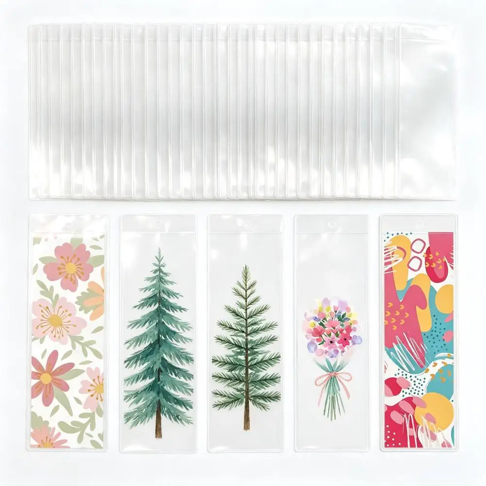 5/10 Stück Lesezeichen-Hüllen, doppelseitig transparent, DIY-Foto-Lesezeichen, DIY-Foto-Lesezeichenhalter mit Loch, Lesezeichen-Schutzhülle