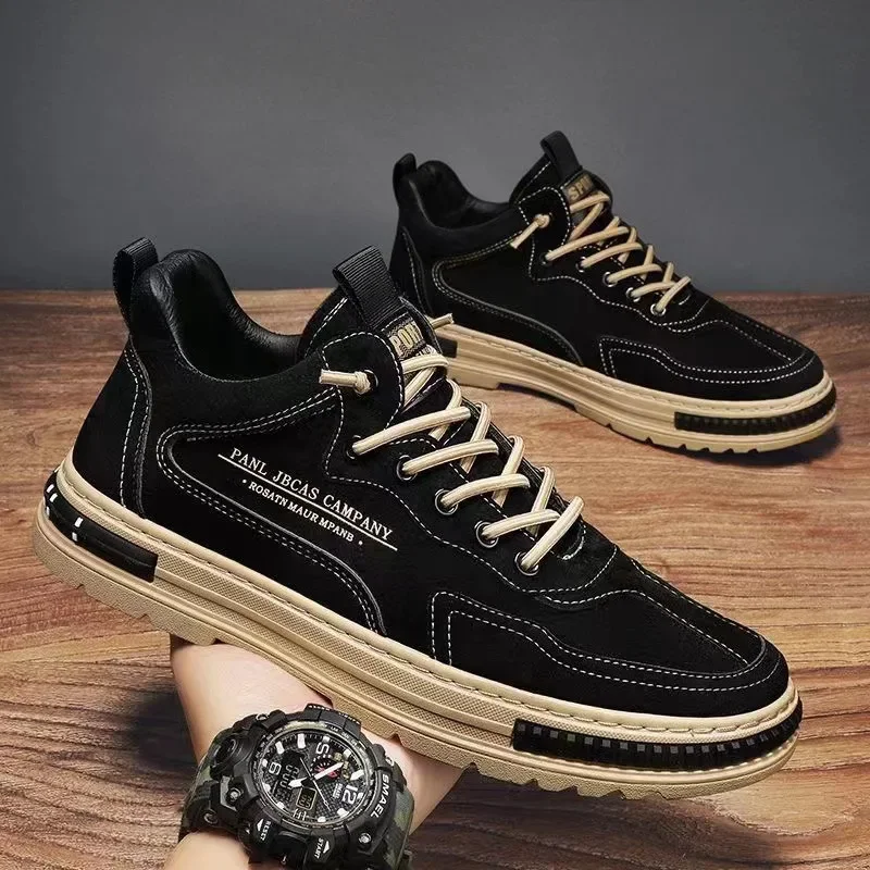 

Trend Men Sneakers Outdoor Non-slip Hiking Shoes for Men Comfortable Casual Work Shoes Luxury Platform Men Ankle Boots 2026 New