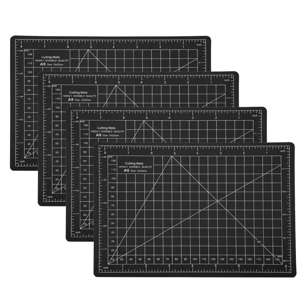 4pcs Non-Slip A5 Size Cutting Mat Non-Slip Base Scale Grid Design Model Cutting Pad Craft Carving Mat For Crafters