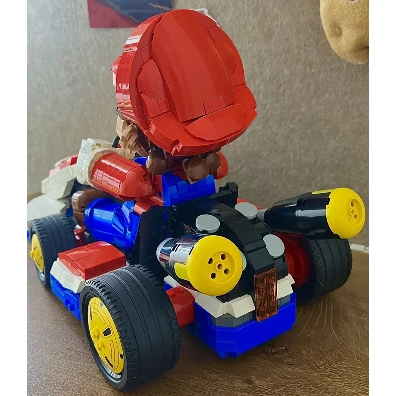 ชุดตัวต่อสร้างสรรค์ 1972 ชิ้น รุ่นรถซูเปอร์มาริโอคาร์ท ของเล่นตกแต่งสำหรับเด็กชายและเด็กหญิง