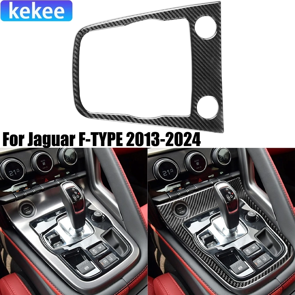 

For Jaguar F-TYPE 2013-2024 Carbon Fiber Center Console Gear Shift Frame Car Accessories Interior Decorative Cover Stickers Trim