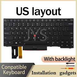for Lenovo ThinkPad E480 E485 E490 E495 L380 L390 L480 R480 T480S L490 T495 Single Keyboard US/BR/FR/UK/PT/SP/AR/NORD/TH/GR/BE