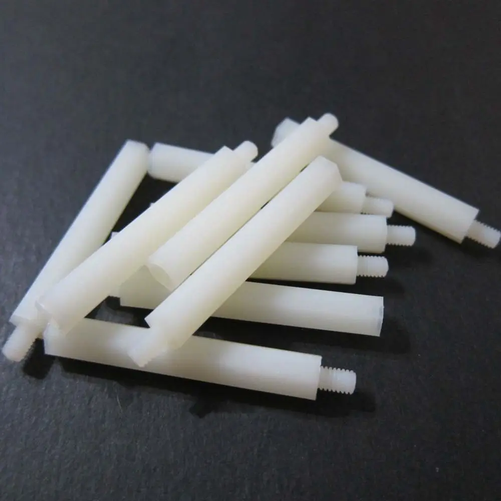 M3*L+6mm White Color Hex Male Female Nylon Standoff Spacer For PCB Motherboard 500pcs/Lot