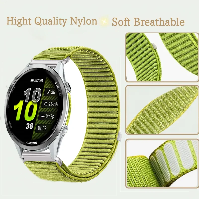 18mm 20mm 22mm Nylon Strap for Garmin Forerunner 970 570 47/42mm 965 265 165 55 Venu 4 45/41mm Bracelet Garmin Active 6 5 Correa