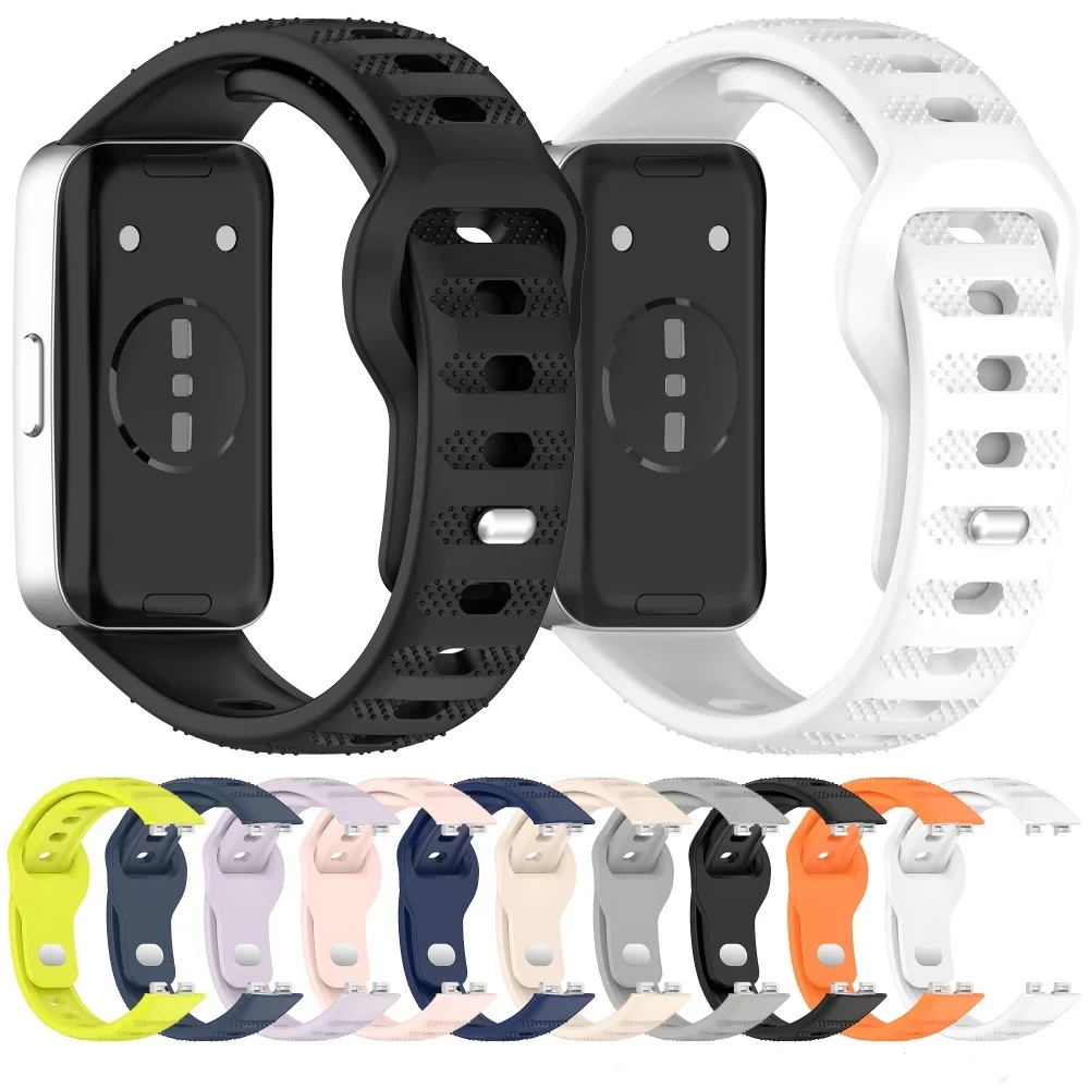 Silicone strap for Huawei Band 10 10NFC 9 9NFC 8 8NFC dot pattern reverse buckle watch band Fashion Replacement accessories