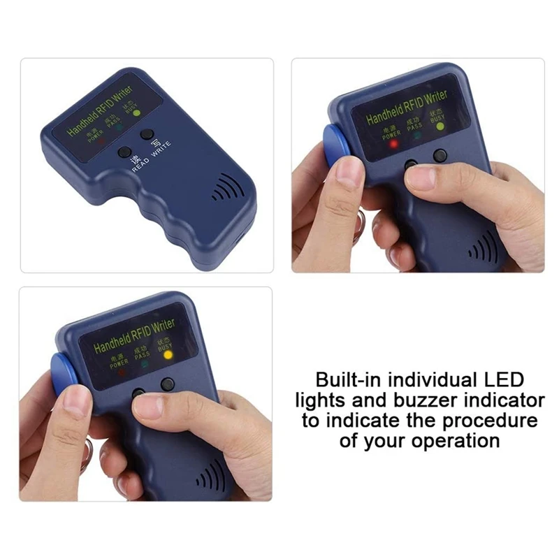 Handheld 125Khz RFID ID Card Writer Reader For Access Control With 5 Labels Supports EM4100/EM410X