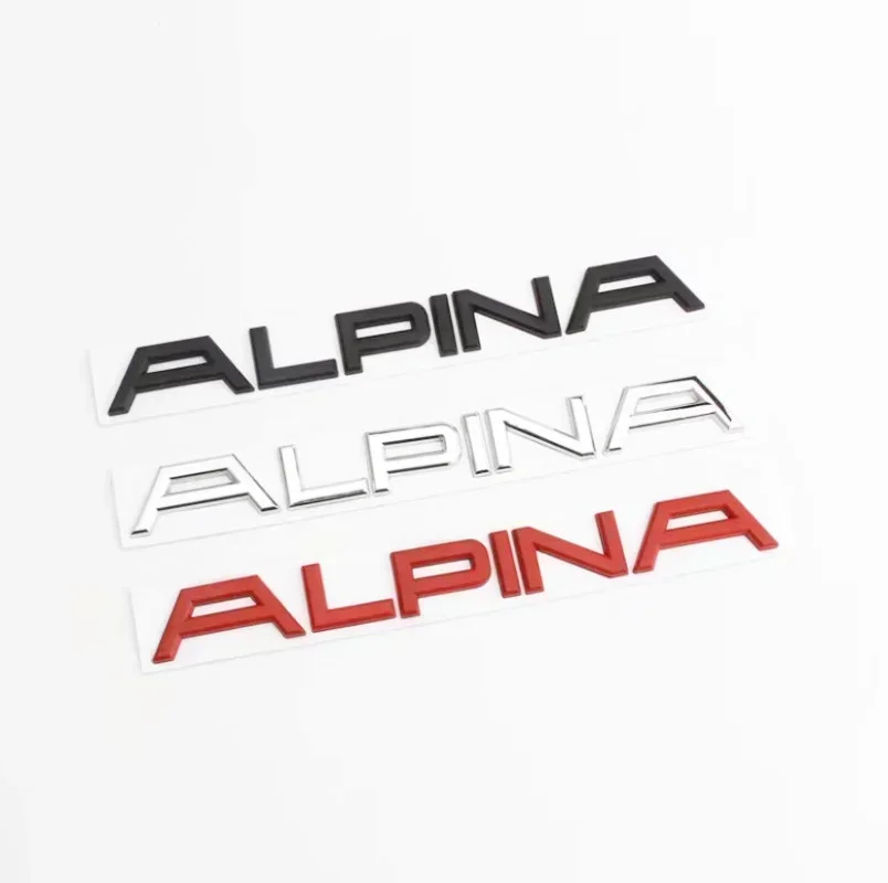 3D Metal Chrome Black Alpina Letters Rear Boot Trunk Stickers Fender Emblem Badge Decals B7 B6 D4 D5 Car Styling Accessories