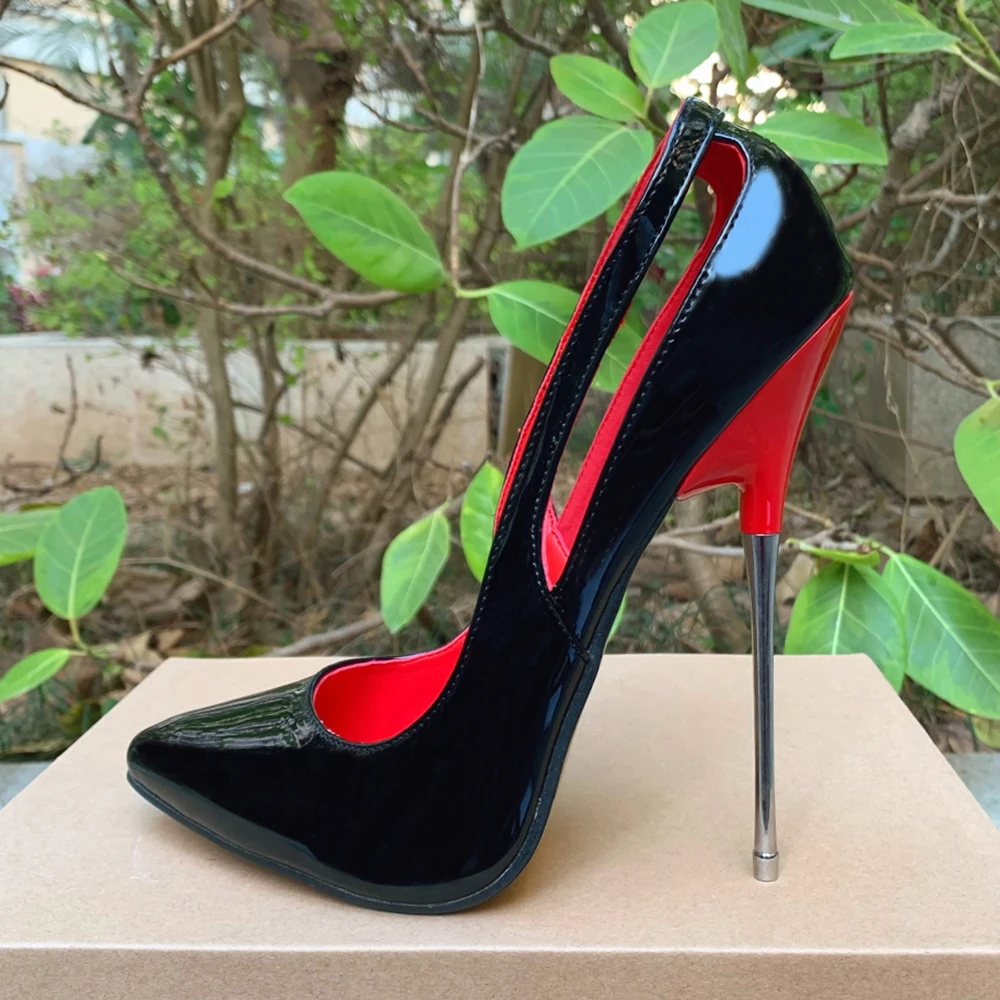 2024 Newly 16cm Thin High Heels Black Stilettos Sexy Man Color match Pumps Cross Dresser Fetish Night Club Party Catwalk Shoes