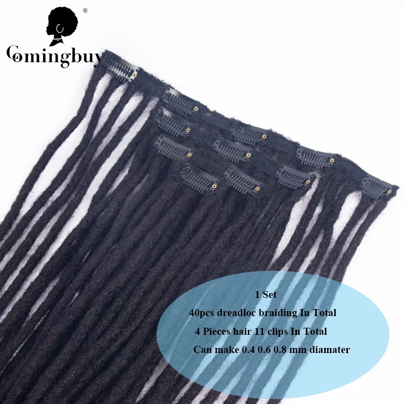 Nieuwe Angst Slot Clip In Hair Extensions Menselijk Haar Dreadloc Braziliaanse Gehaakte Vlechten Voor Zwart Vlechten Haar Clip Ins Comingbuy