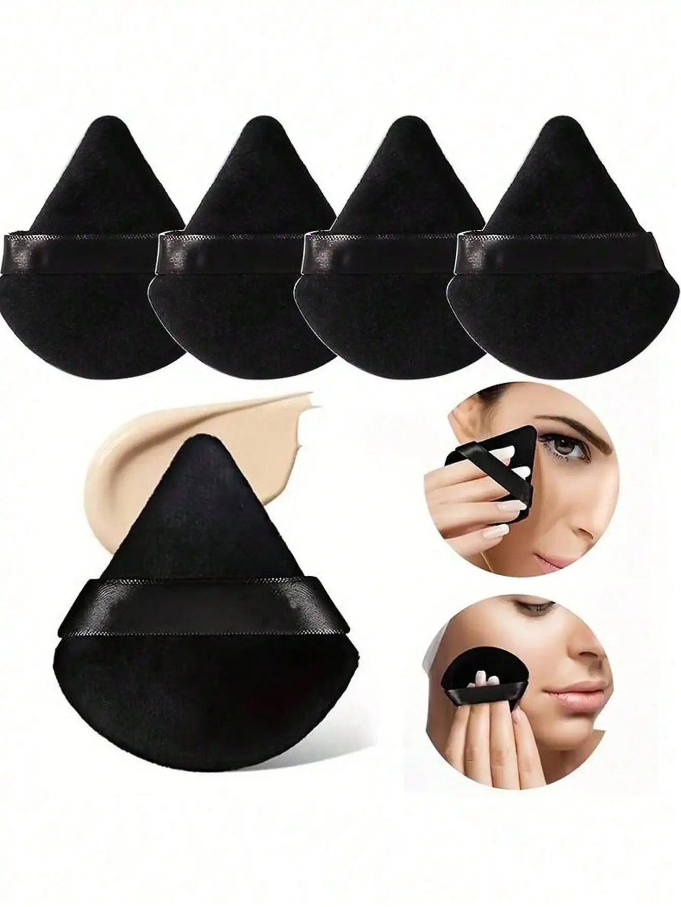 20/10 Stück dreieckige Schwämme aus schwarzem Samt – budgetfreundliche, wiederverwendbare Puffs für Foundation und Geschenke