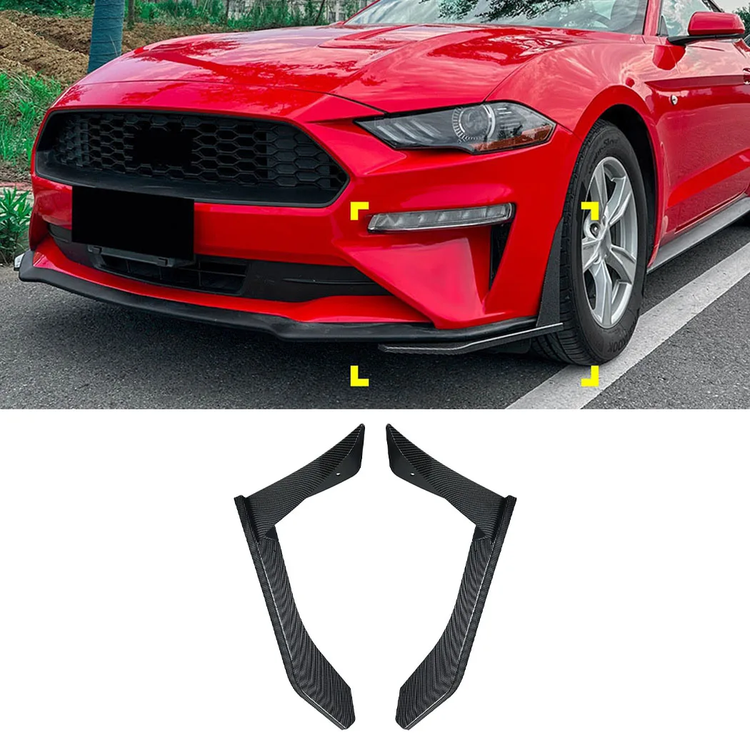 Frontstoßstange Lippe Seitensplitter Spoiler BodyKit für Ford Mustang MK6.5 2018 2019 2020 2021 2022 2023 Frontstoßstangenschutz