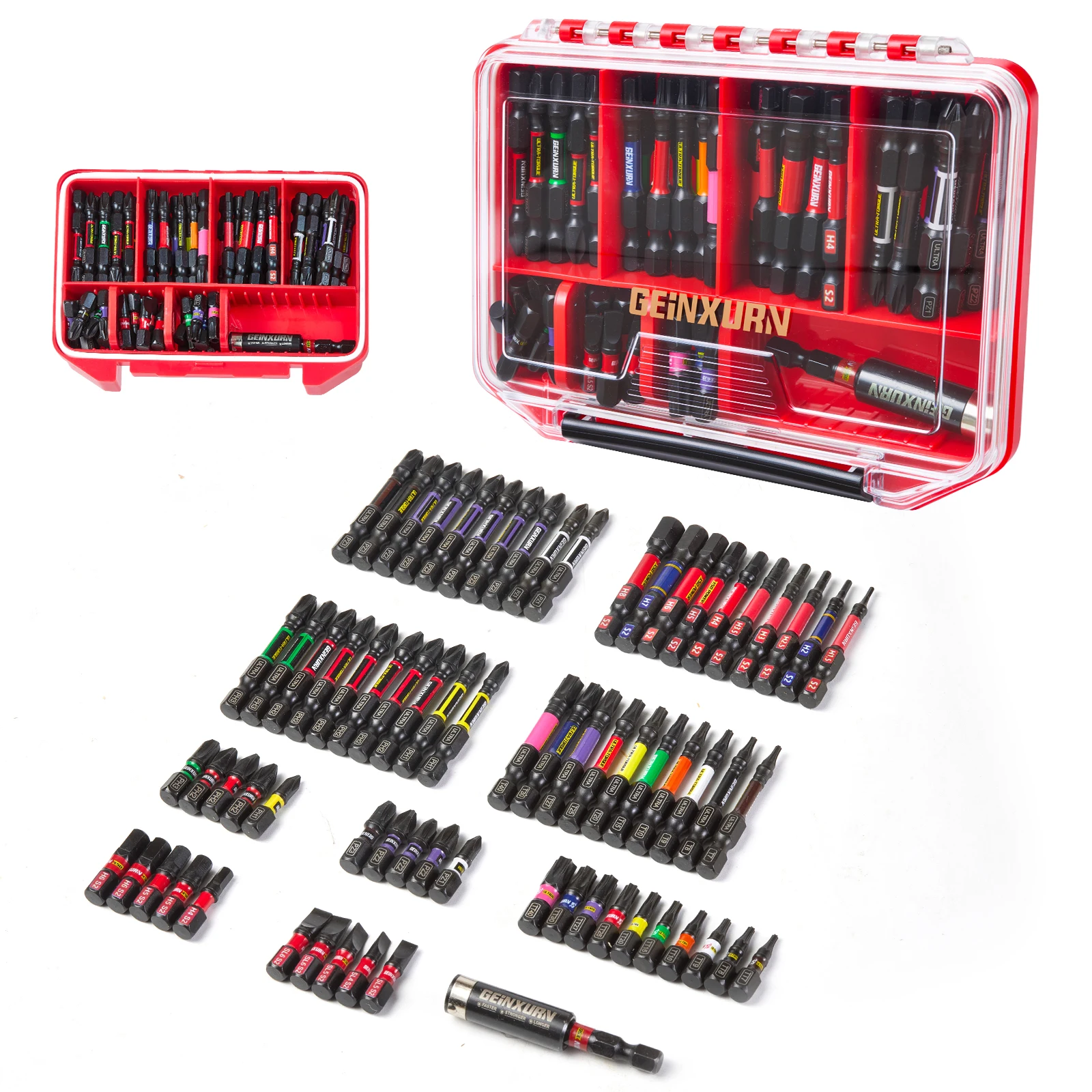 Geinxurn 71Pcs Impact Screwdriver Bits Set, S2 Steel Multi Insert Power Bits Tips, For Motorcycle Maintenance