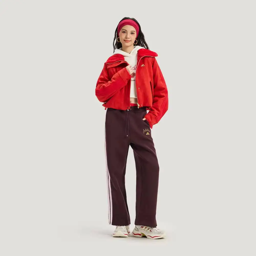Adidas Women's 2026 Winter Lapel Embroidered Casual Sports Coat Warm Outdoor Jacket KH2661