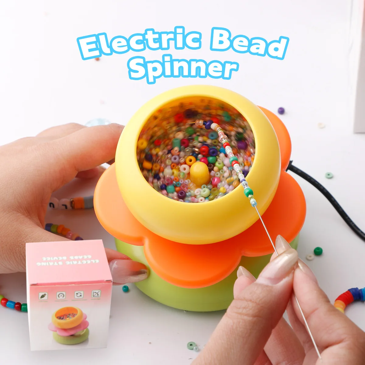Automatic USB Bead Piercing Machine Two-way Adjustable Stepless Speed Portable Electric DIY Beading Making Artifact
