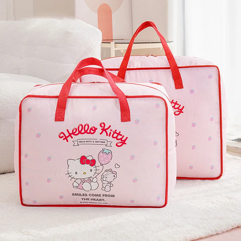 

Hello Kitty Quilt Storage Bag Large Capacity Sanrio Kuromi Children's Cartoon Kindergarten Handheld Quilt Bags Moving Bags