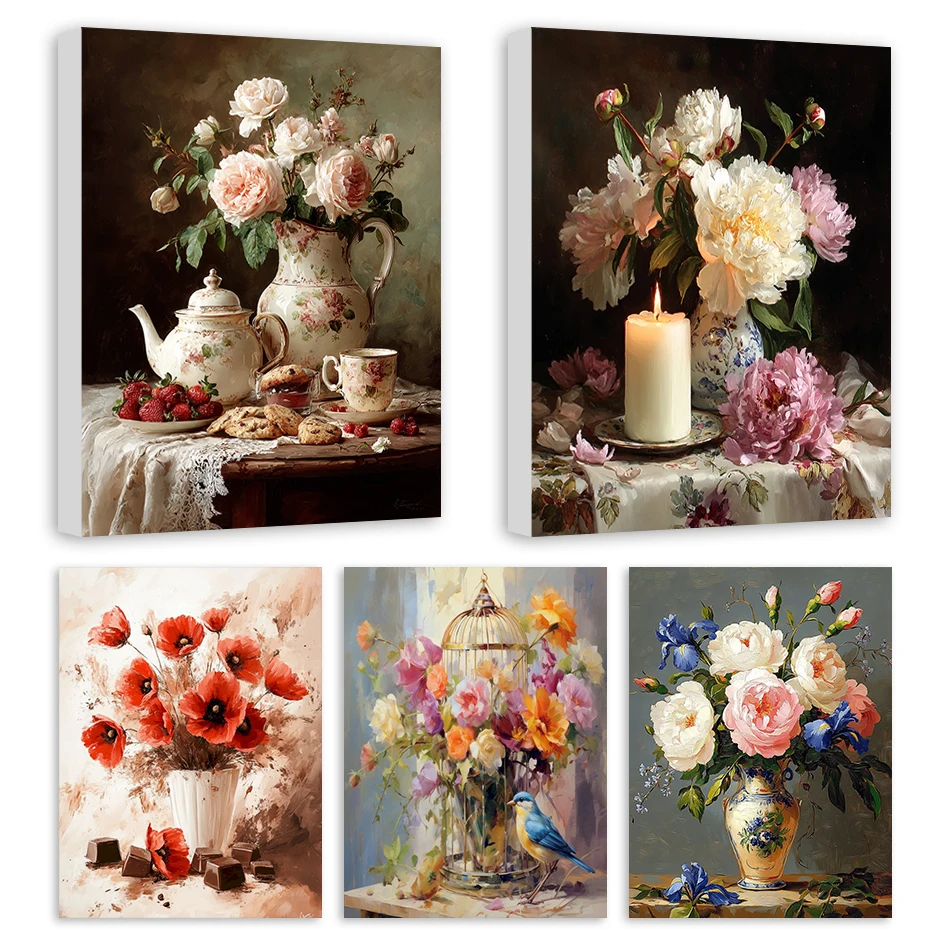 

RUOPOTY Paint By Numbers Vintage vase flower decoration Color Markers For Adults Drawing On Canvas Digital Paintings Wall Decor