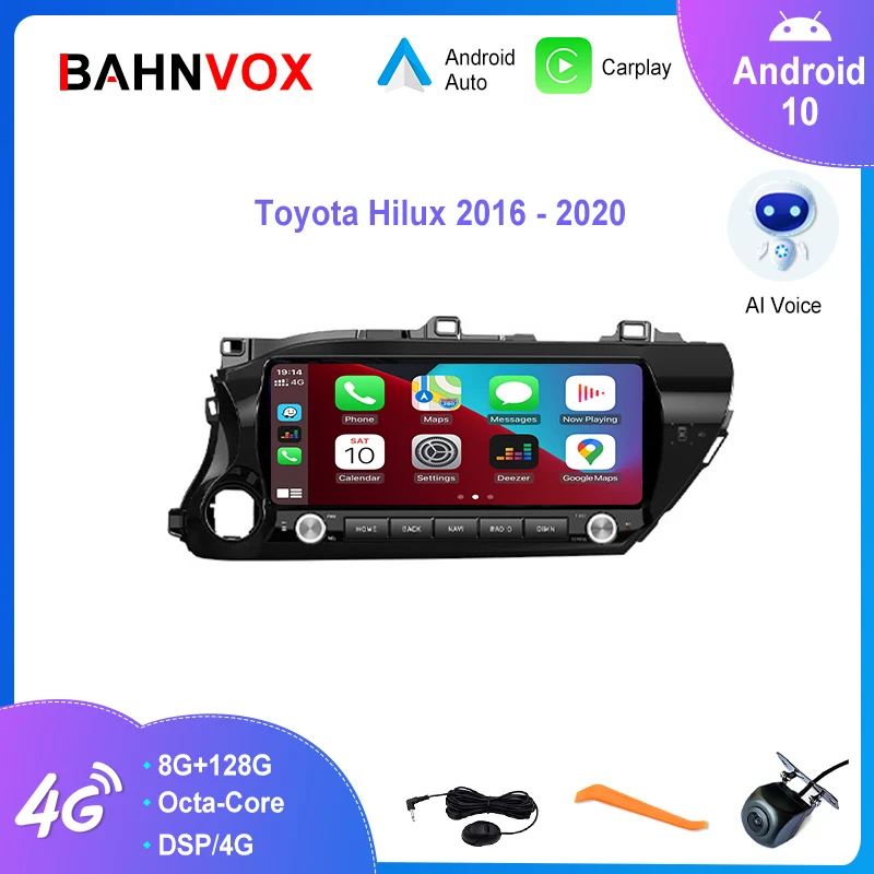 

12.3'' Android 10.0 Car Radio For Toyota Hilux 2016-2020 Stereo Multimedia Video Player Carplay GPS Navigation 8G+256G Head Unit