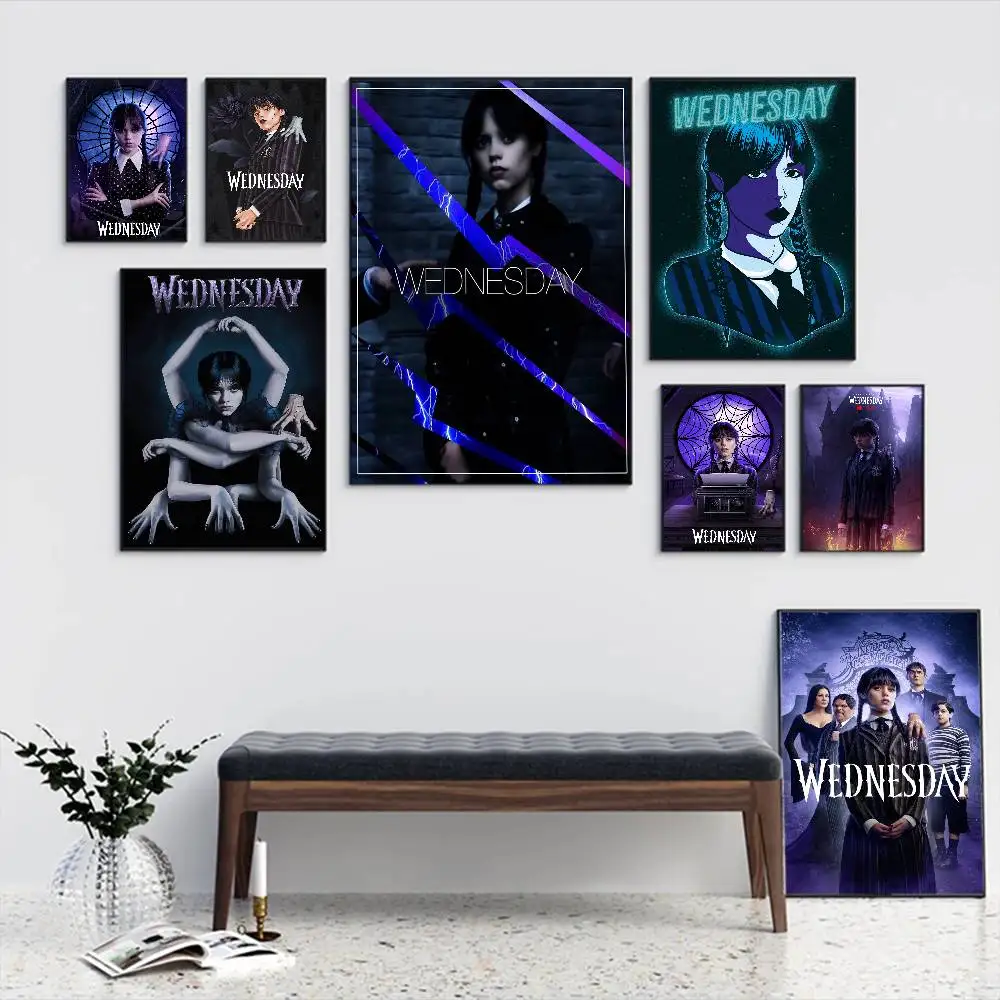 

W-Wednesday Movie Whitepaper Poster Retro Kraft Paper Sticker DIY Room Bar Cafe Vintage Decorative Painting