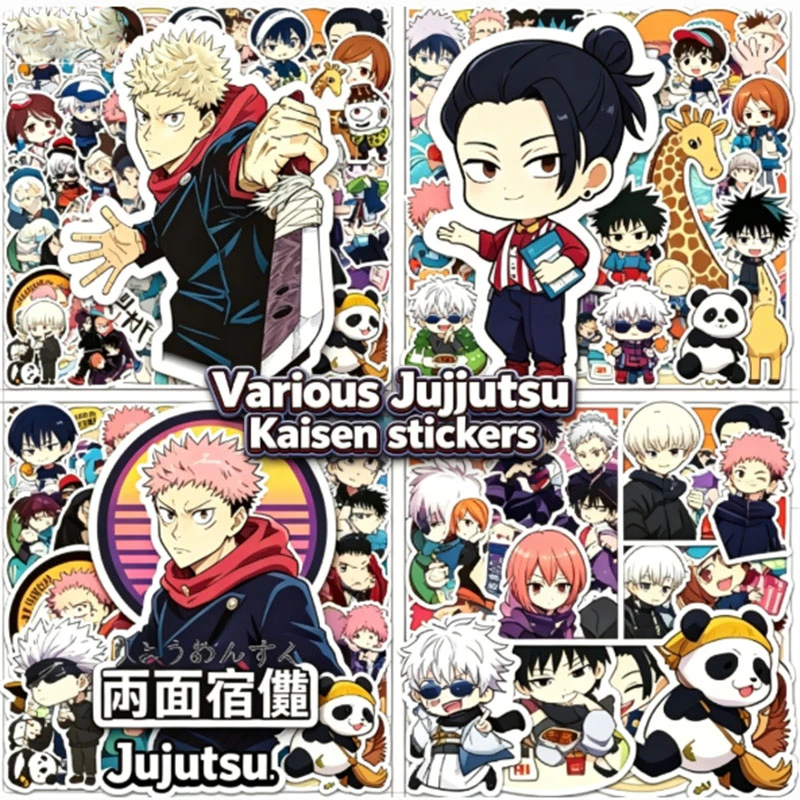 

50pcs Various Anime Jujutsu Kaisen Graffiti Sticker Waterproof Diy Decals For Phone Laptop Ipad Thermos Luggage Notebook Decor