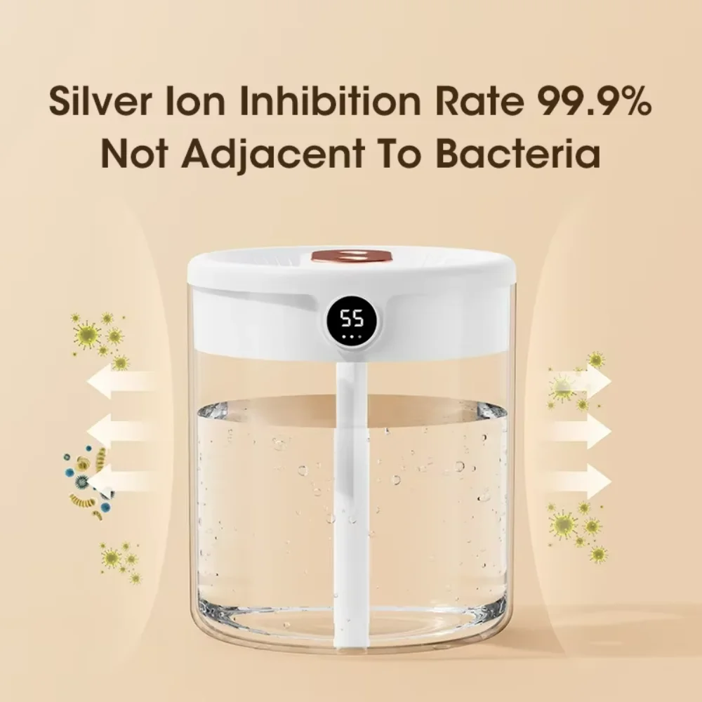 Niye Hotselling 침실용 대용량 아로마 에센셜 오일 디퓨저 공기 가습기, LCD 습도 디스플레이, 2LDouble