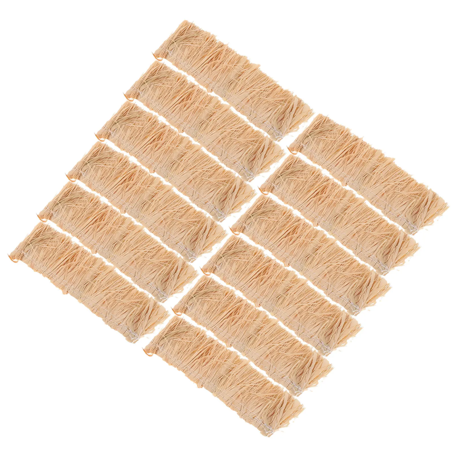 

12Pcs Artificial Straw Thatched Roof Mini Grass Roll 3.93x1.57 for DIY Small House Craft Miniature Roof Decoration