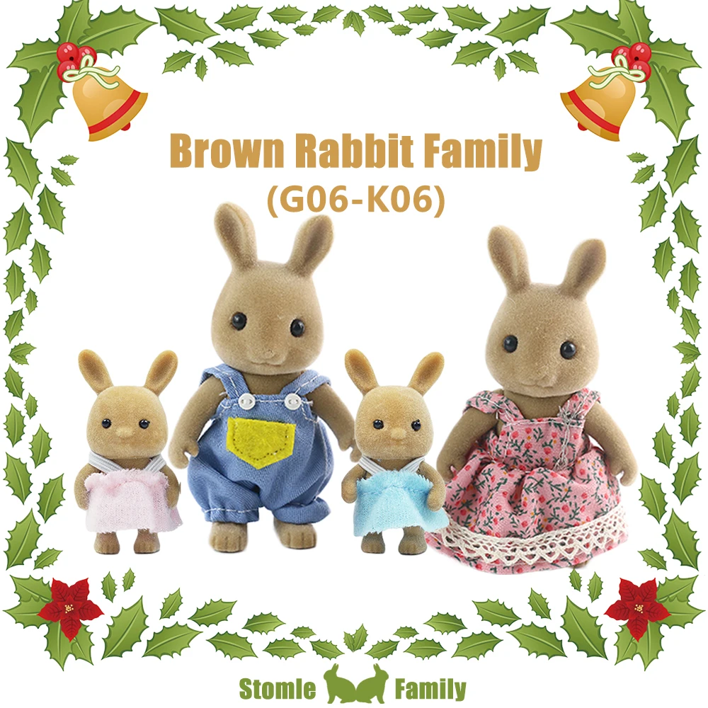 Coniglietto pasquale famiglie animali della foresta scala 1:12 miniature di case delle bambole accessori coniglio orso renna finta di giocare per ragazza Gif