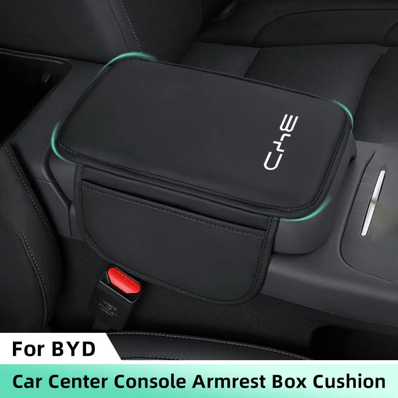 Leather Car Armrest Box Pad for BYD Seagyll V2l Dolphin mini Atto3 F3 E6 G3 Ea1 Dmi Center Console Arm Rest Pad with Storage Bag