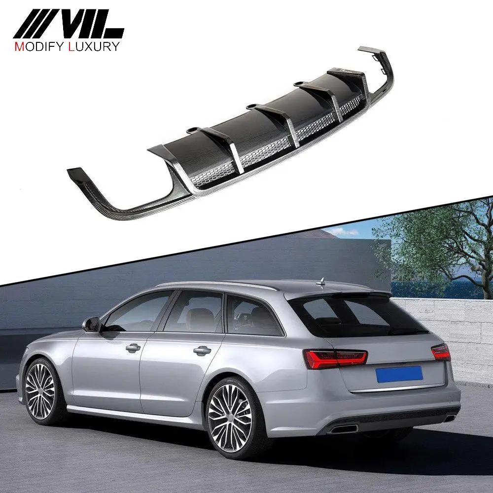 

for Audis A6 Sline S6 Carbon Fiber Rear Bumper Diffuser 2015-2018